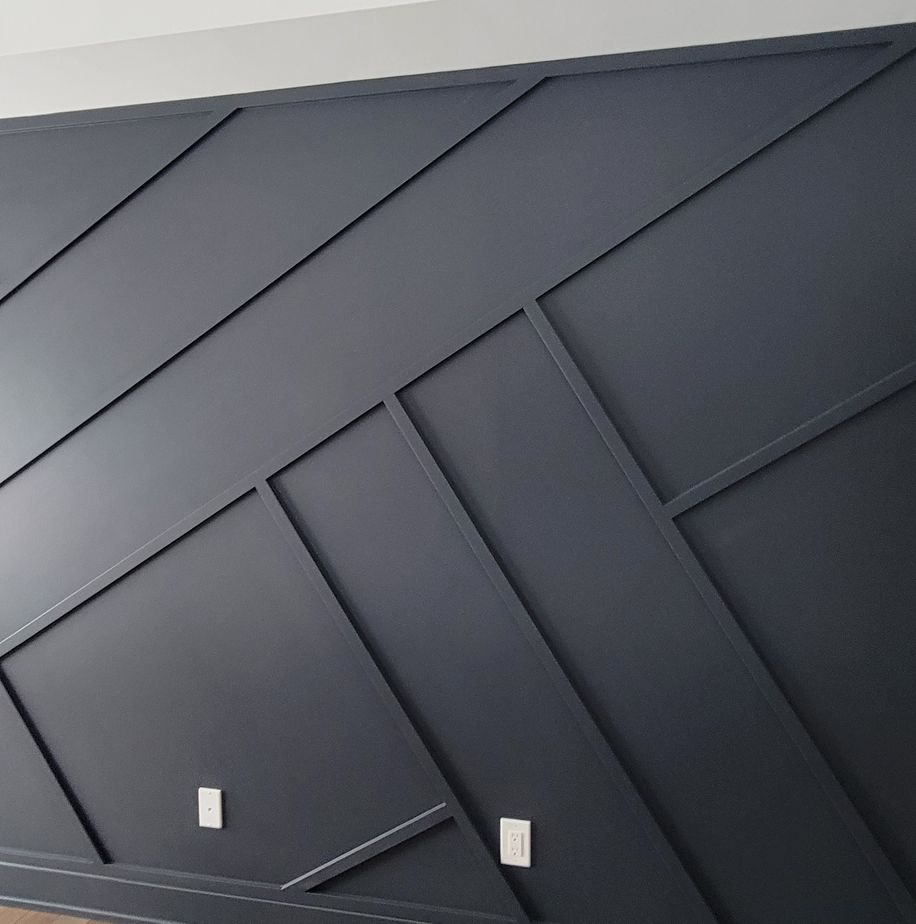 Freshly painted wall in a home